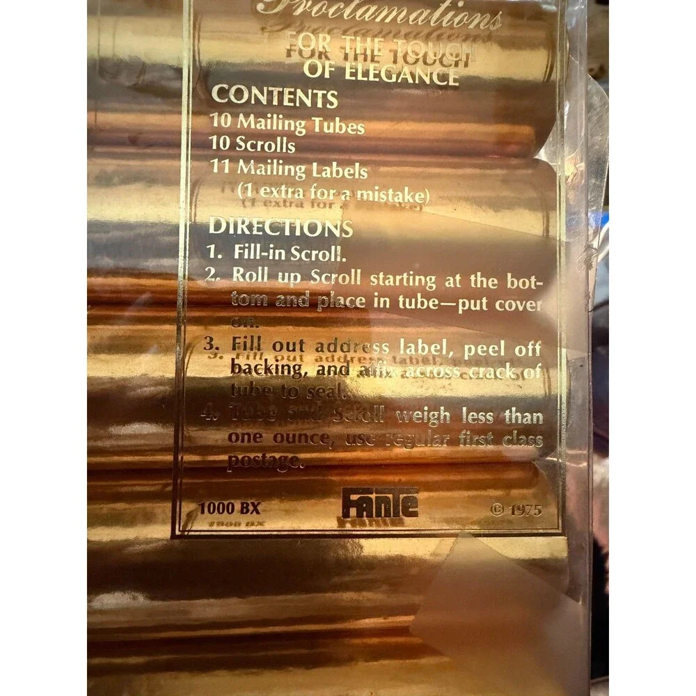 Fante Vintage proclamations gold scroll invitations